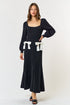 SQUARE NECK MAXI DRESS WITH RIBBON DETAIL